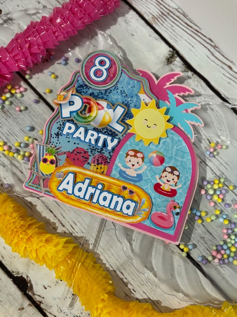 Pool Party Cake Topper