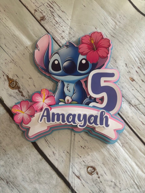 Stitch Cake Topper, Girls birthday cake topper. birthday decoration.